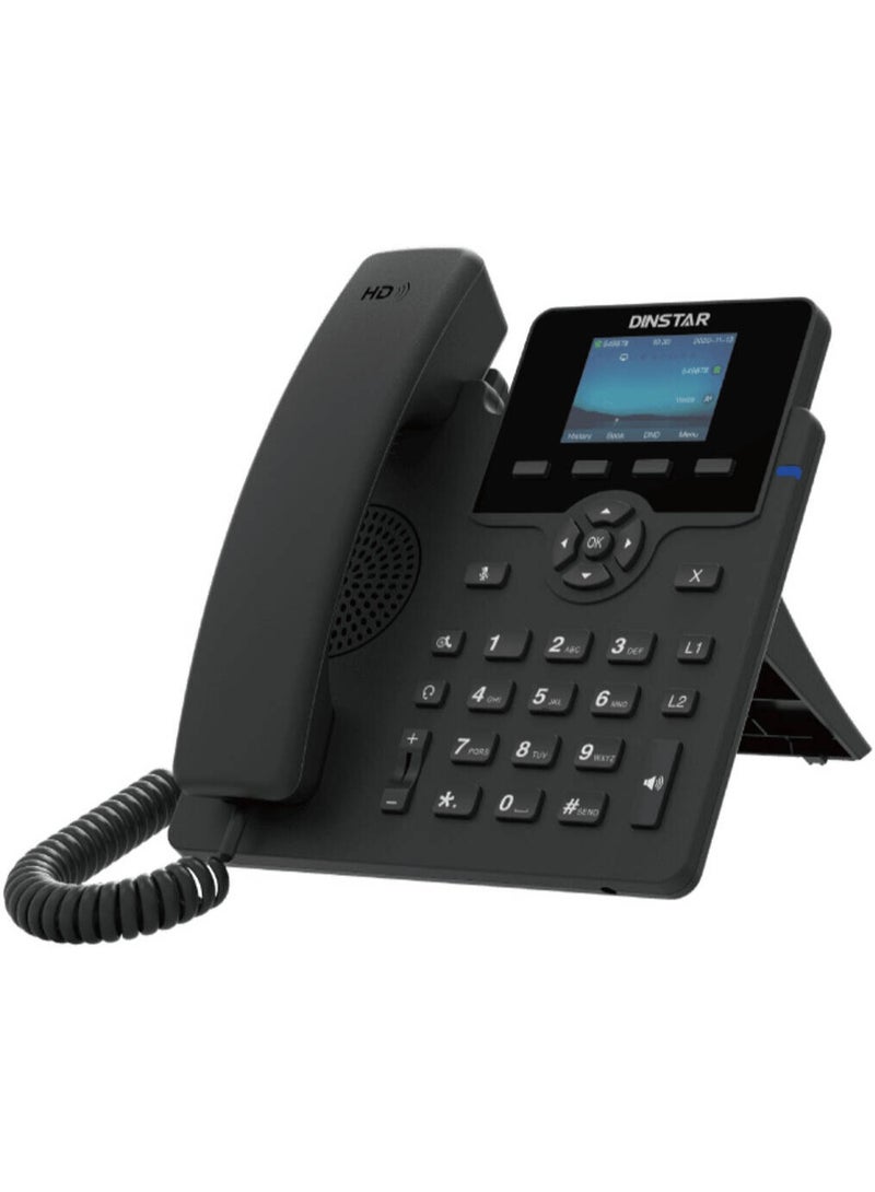 DINSTAR هاتف IP Dinstar C62UP، هاتف مكتب SIP عالي الدقة، شاشة TFT LCD ملونة بحجم 2.4 بوصة، دعم PoE، LAN مزدوج بسرعة جيجابت، مفاتيح وظائف قابلة للبرمجة - Image 2